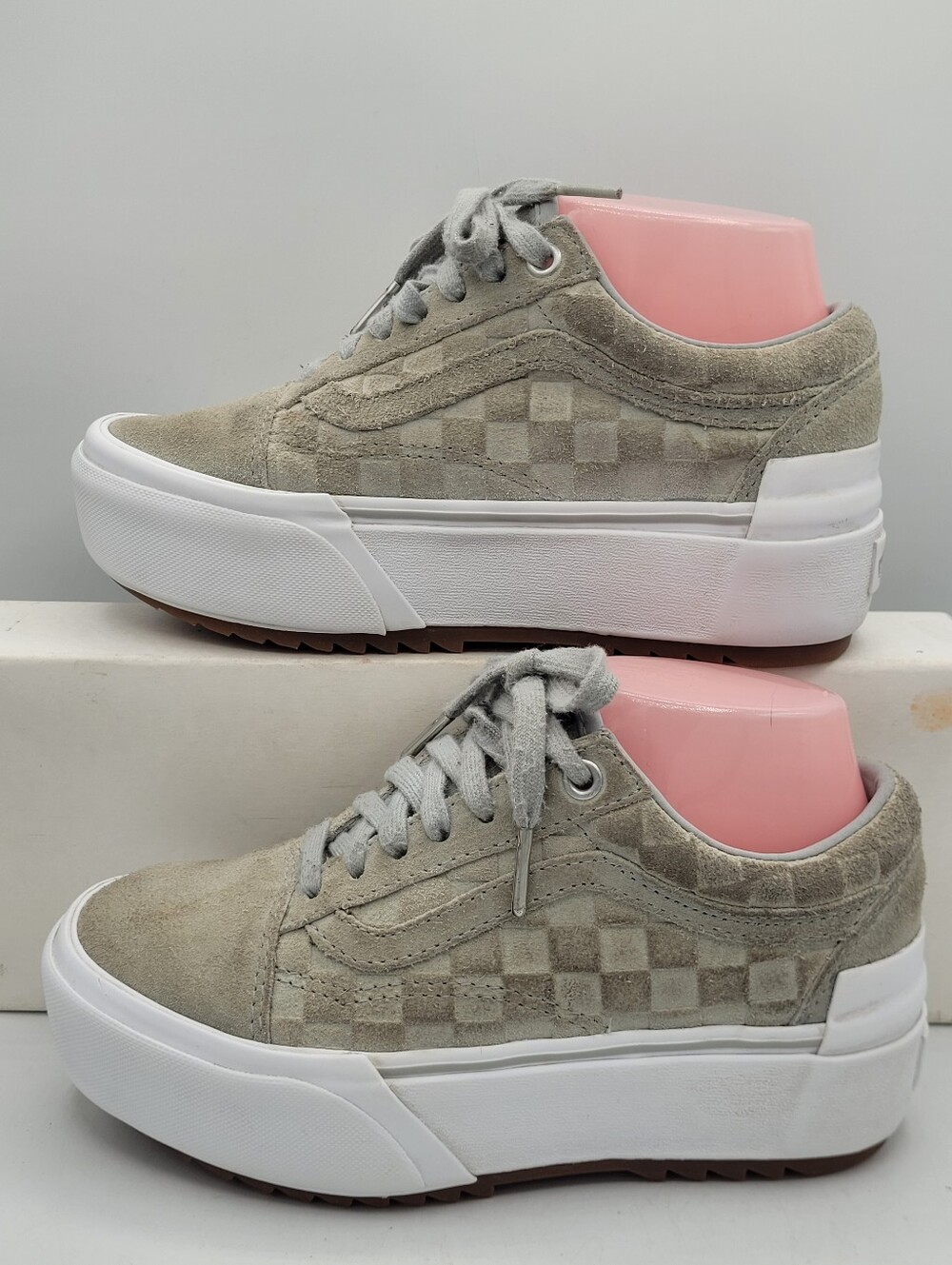 Vans Old Skool Stacked sneakers in a gray embossed-check Size 5.5 In Women
